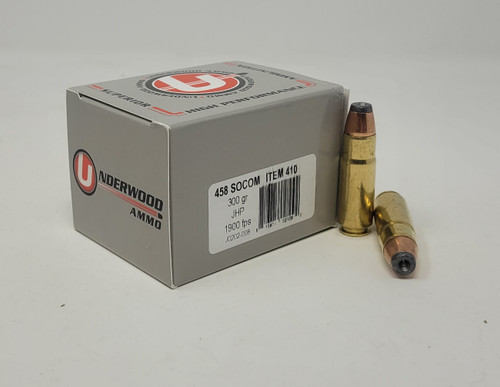 Underwood 458 Socom Ammunition UW410 300 Grain XTP Jacketed Hollow Point 20 Rounds