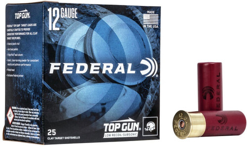 Federal 12 Gauge Ammunition Top Gun TGM12375CASE 2-3/4" 1-1/8oz #7.5 Shot 900 fps CASE 250 Rounds