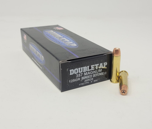 DoubleTap 357 Mag Ammunition DT357MAG125BD20 125 Grain Bonded Defense Jacketed Hollow Point 20 Rounds