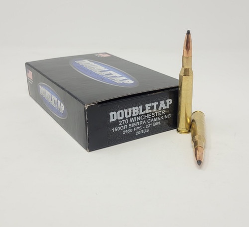 DoubleTap 270 Win Ammunition DT270WIN150SGK20  150 Grain Sierra Gameking Soft Point 20 Rounds