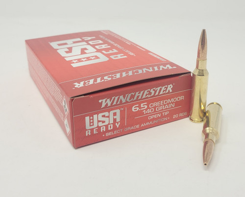 Winchester USA 6.5 Creedmoor Ammunition RED65140 140 Grain Open Tip CASE 200 Rounds
