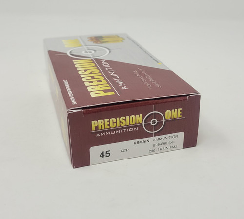 Precision One 45 Auto Ammunition REMAN 230 Grain Full Metal Jacket CASE 1000 Rounds