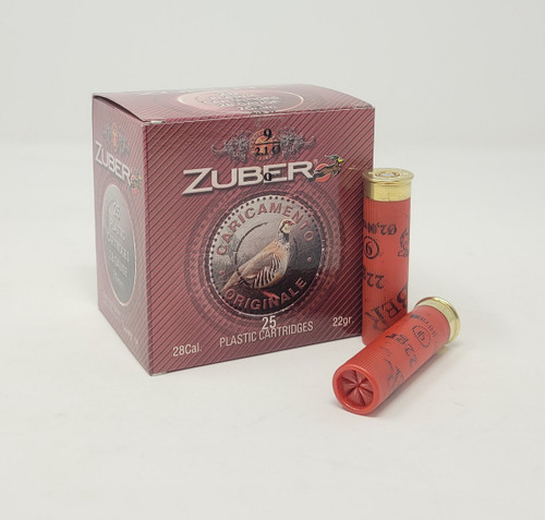 Zuber 28 Gauge Ammunition ZUB28GA9CASE 2-3/4" 3/4oz #9 Shot CASE 250 Rounds