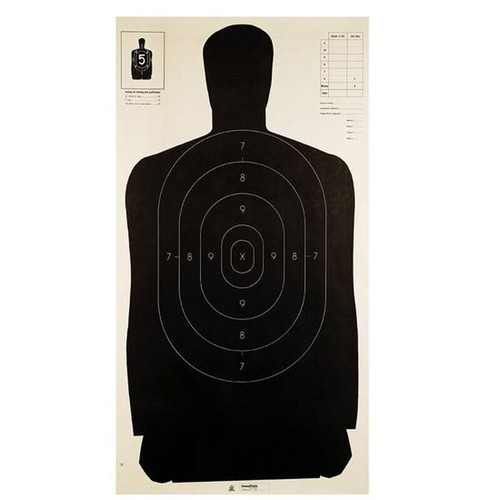 Champion Police Silhouette Full size Target 24"x45" Black 100 Pack 40727