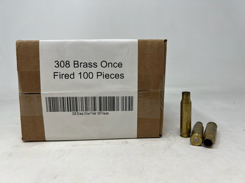 308 Brass Once Fired 100 Pieces