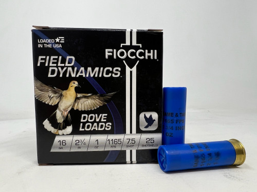 Fiocchi 16 Gauge Ammunition FI16GT75CASE #7.5 Lead Shot 2-3/4" 1oz 1165 FPS 250 Round CASE