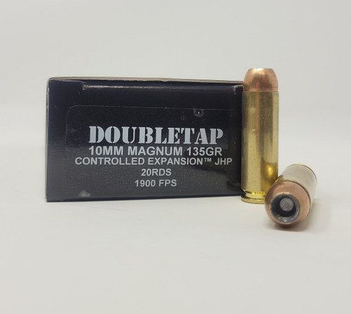 DoubleTap 10mm Magnum Ammunition DT10MAG135CE20 135 Grain Controlled Expansion Jacketed Hollow Point 20 Rounds