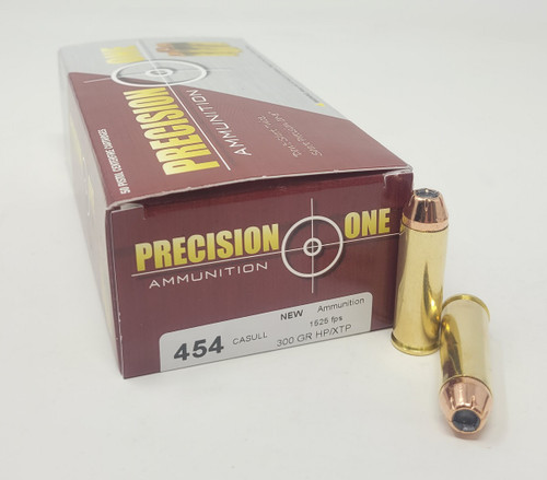 Precision One 454 Casull Ammunition PONE1453 300 Grain XTP Jacketed Hollow Point 50 Rounds