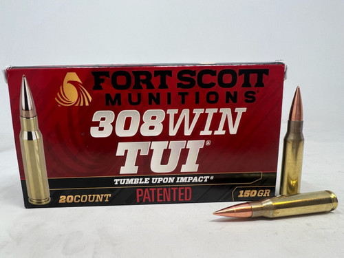 Fort Scott Munitions 308 Winchester Ammunition FSM308150SCV2 150 Grain Solid Copper Spun 20 Rounds