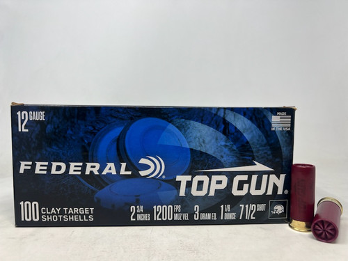Federal 12 Gauge Top Gun Ammunition TG1210075 #7.5 Shot 2-3/4" 1-1/8oz 1200fps 100 Rounds