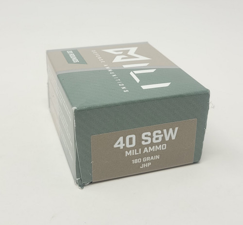 Mili 40 S&W Ammunition Custom Defense M40SWCS180C 180 Grain Jacketed Hollow Point 20 Rounds