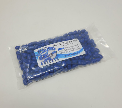The Blue Bullets .380 ACP (.355 Dia) Reloading Bullets BB38095RN 95 Grain Polymer Coated Round Nose 250 Pieces
