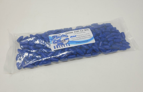 The Blue Bullets 9mm (.355 Dia) Reloading Bullets BB9160RN 160 Grain Polymer Coated Round Nose 250 Pieces