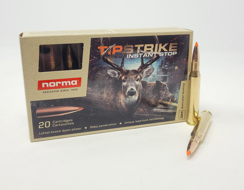 Norma 280 Rem Ammunition Tipstrike Instant Stop NORMA20171222 160 Grain Ballistic Tip 20 Rounds
