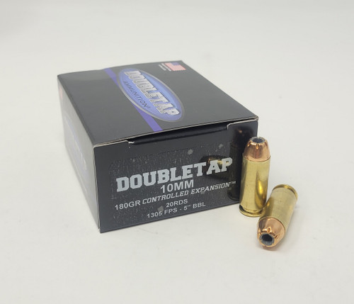 Doubletap 10mm Auto Ammunition DT10MM180CE 180 Grain Controlled Expansion Jacketed Hollow Point 20 Rounds