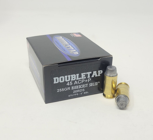 Doubletap 45 ACP Ammunition DT45ACP255HCS 255 Grain Hard Cast Solid Semi-Wadcutter 20 Rounds