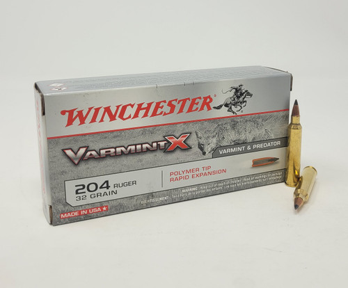 Winchester 204 Ruger Ammunition VarmintX X204P 32 Grain Ballistic Tip