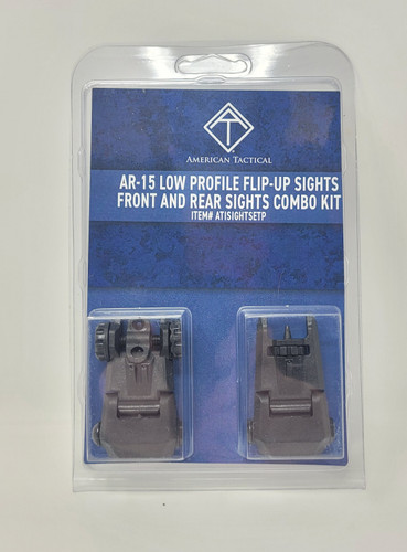 American Tactical AR15 Low Profile Flip Up Sights Front & Rear Combo ATISIGHTSETP Black