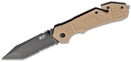 Smith & Wesson M&P M2.0 Rescue Folding Knife SW1100076 3.27" Serrated Tanto Blade Black/FDE
