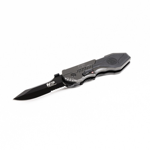 Smith & Wesson M&P MAGIC Assisted Opening Folding Knife SWMP4LS 3.6" Serrated Drop Point Blade Black