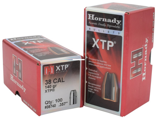 Hornady 38 Cal (.357 Dia) Reloading Bullets H35740 140 Grain XTP Hollow Point 100 Pieces