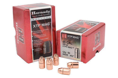 Hornady 45 Cal (.452 Dia) Reloading Bullets H45235 300 Grain XTP MAG Hollow Point 50 Pieces