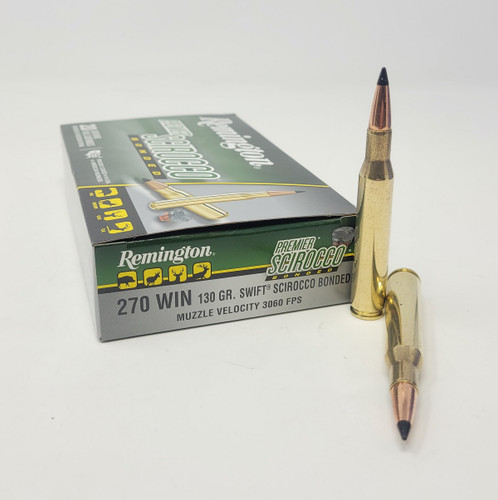 Remington 270 Win Ammunition Premier Scirocco Bonded PRSC270WA 130 Grain Ballistic Tip 20 Rounds