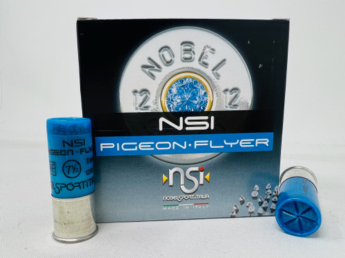 Nobel Sport Italia 12 Gauge Ammunition Pigeon/Flyer ANSPG126075CASE 2-3/4" #7.5 Shot 1-1/4oz 1260fps CASE 250 Rounds