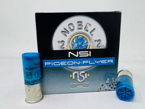 Nobel Sport Italia 12 Gauge Ammunition Pigeon/Flyer ANSPG12608CASE 2-3/4" #8 Shot 1-1/4oz 1260fps CASE 250 Rounds