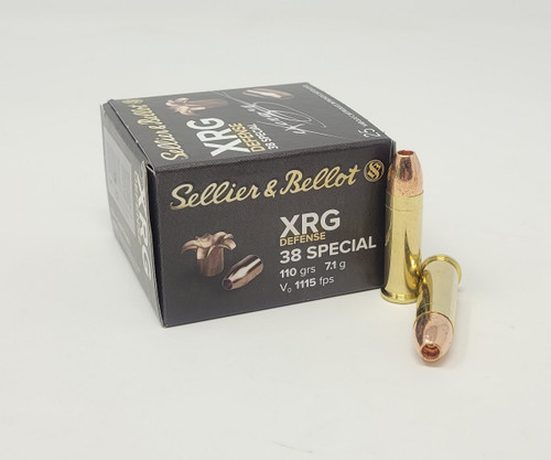 Sellier & Bellot 38 Special Ammunition XRG Defense SB38XA 110 Grain Hollow Point 25 Rounds