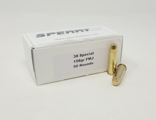 Sperry Ballistics 38 Special Ammunition SPY38SPLFMJ 158 Grain Full Metal Jacket 50 Rounds