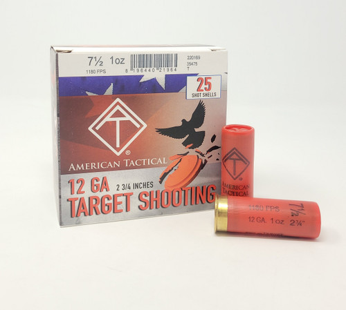 American Tactical 12 Gauge Ammunition Target Load ATIACL12T75CASE 2-3/4" #7.5 Shot 1oz 1180fps CASE 250 Rounds