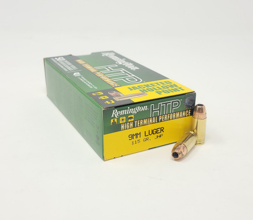 Remington 9mm Luger Ammunition High Terminal Performance RTP9MM1 115 Grain Jacketed Hollow Point 50 Rounds