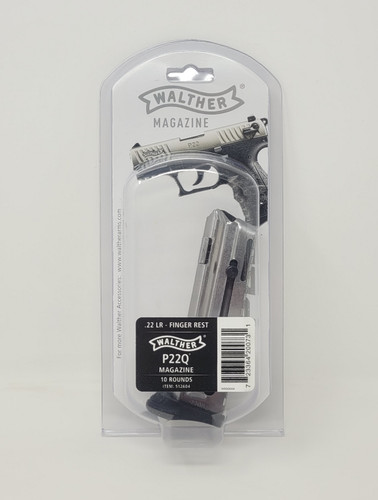 Walther Arms 22 LR Factory Replacement Magazine For P22 WAL512604 Finger Rest 10 Rounder (Stainless)