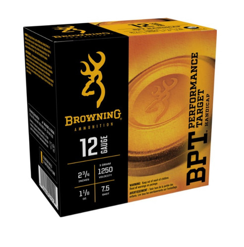 Browning 12 Gauge Ammunition BPT Performance Target B193641227 2-3/4" #7.5 Shot 1-1/8oz 1250fps CASE of 250 Rounds