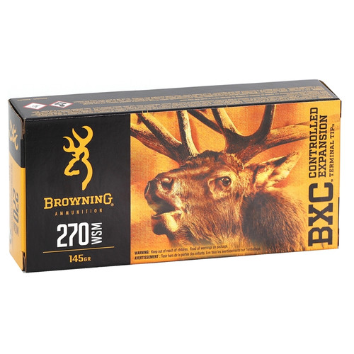 Browning 270 WSM Ammunition BXC B192227001 145 Grain Controlled Expansion Terminal Tip 20 Rounds