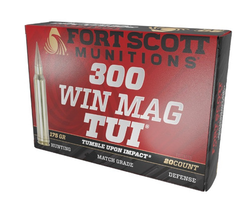 Fort Scott Munitions 300 Win Mag Ammunition Tumble Upon Impact FSM300WM175SCV2 175 Grain Solid Copper Spun 20 Rounds