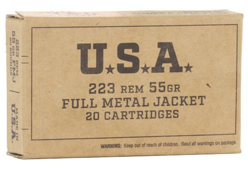 Winchester 223 Remington Ammunition USA SG223KW 55 Grain Full Metal Jacket 20 Rounds