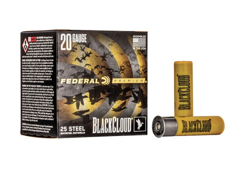 Federal 20 Gauge Ammunition Black Cloud Steel Waterfowl PWBX2093 3" #3 Shot 1oz 1350fps 25 Rounds