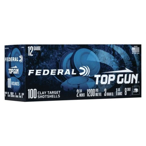 Federal 12 Gauge Ammunition Top Gun TG121008BRICK #8 Shot 2-3/4" 1-1/8oz 1200fps BRICK 100 Rounds