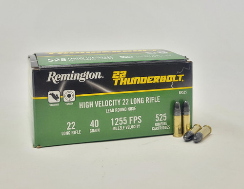 Remington 22 LR Ammunition Thunderbolt BF525 40 Grain Lead Round Nose 525 Rounds