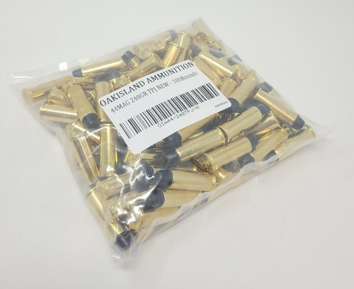 Oakisland 44 Mag Ammunition OIA44MAG240FP 240 Grain Flat Point Total Polymer Jacket 100 Rounds