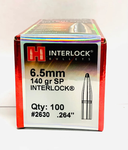 Hornady 6.5mm (.264 Dia) Reloading Bullets H2630 140 Grain Interlock Soft Point 100 Pieces