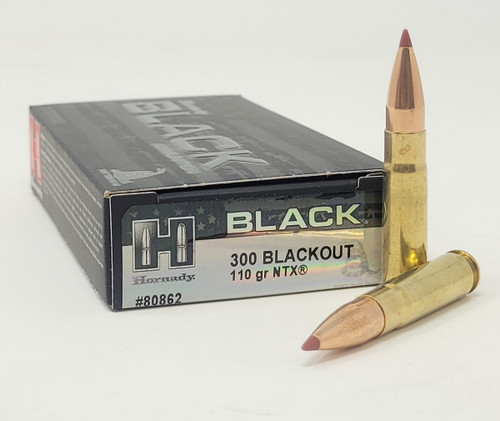 Hornady 300 Blackout Ammunition Black H80862 110 Grain NTX 20 Rounds
