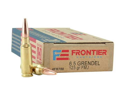 Hornady 6.5 Grendel Ammunition Frontier FR700 123 Grain Full Metal Jacket CASE 200 Rounds