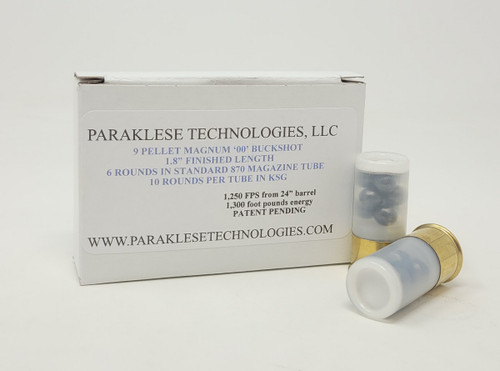 Paraklese Technologies 12 Gauge Ammunition PT12KURTZMAG007 1.8" 00 Magnum Buckshot 9 Pellet 1250fps 7 Rounds