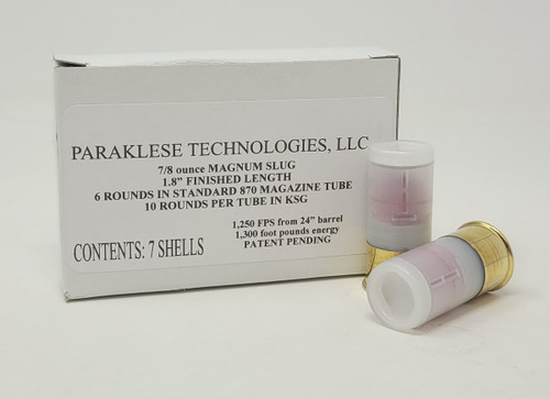 Paraklese Technologies 12 Gauge Ammunition PT12KURTZSLUG7 1.8" Magnum Slug 7/8oz 1250fps 7 Rounds