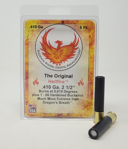 Phoenix Rising 410 Bore Ammunition PR410HELLFIRE 2-1/2" Hellfire Plus (1) 00 Hardened Buckshot 5 Rounds