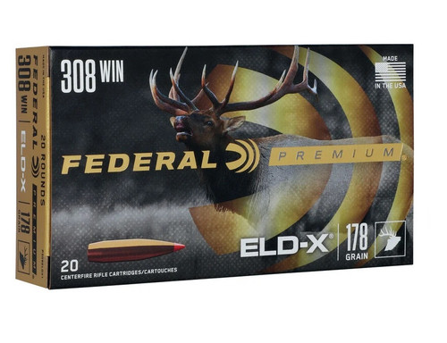 Federal Premium 308 Win Ammunition P308ELDX1 178 Grain ELD-X 20 Rounds