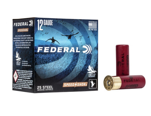 Federal 12 Gauge Ammunition Speed-Shok Steel Waterfowl WF1421 3" #1 Shot 1-1/4oz 1450fps 25 Rounds